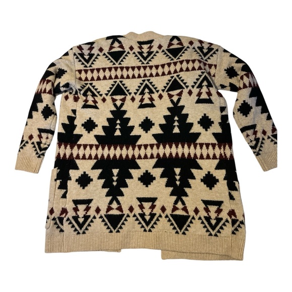 Lucky Brand Southwestern Cardigan Sweater Size S/P Boho Aztec Cozy Tribal - Picture 2 of 6